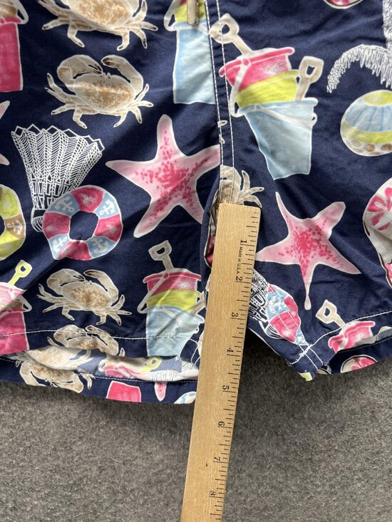 Vilebrequin Swim Trunks Mens 3XL Blue Crab Starfish Print Mesh Lined Drawstring main image 5